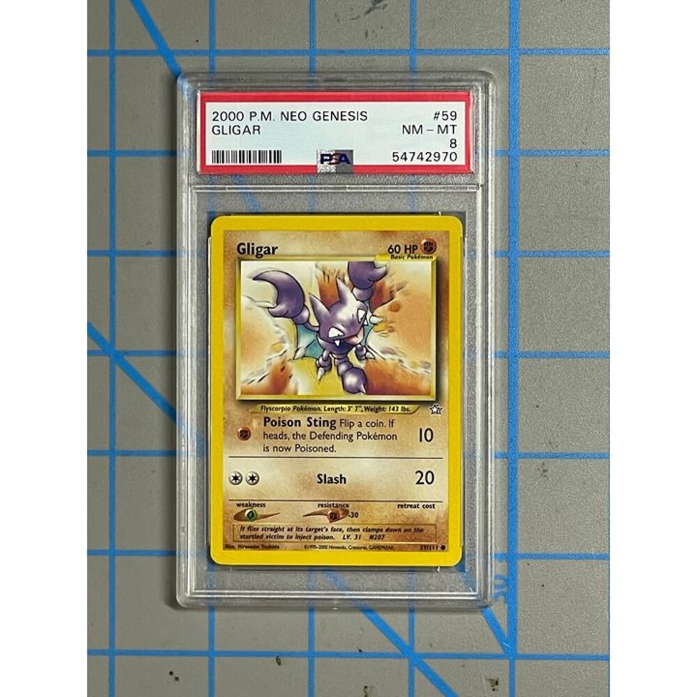 2000 Pokemon Neo Genesis Gligar #59 PSA 8 NM-MT Trading Card TCG